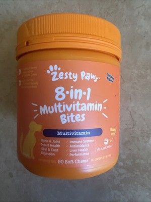 NEW Zesty Paws 8-in-1 Multivitamin Chews Soft Bites Chicken Flavor, 90 Count