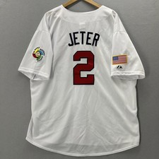 Derek Jeter World Baseball Classic WBC 2006 Majestic MLB USA Jersey Mens 3XL