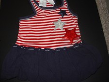 GIRL'S TODDLER RED/WHITE BLUE STAR SUMMER DRESS 4TH OF JULY SIZE 24M CUTE L K