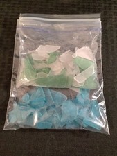 Tumbled Sea Glass - 1 Lb Flat Frosted Beach Glass Crushed Green Clear Blue