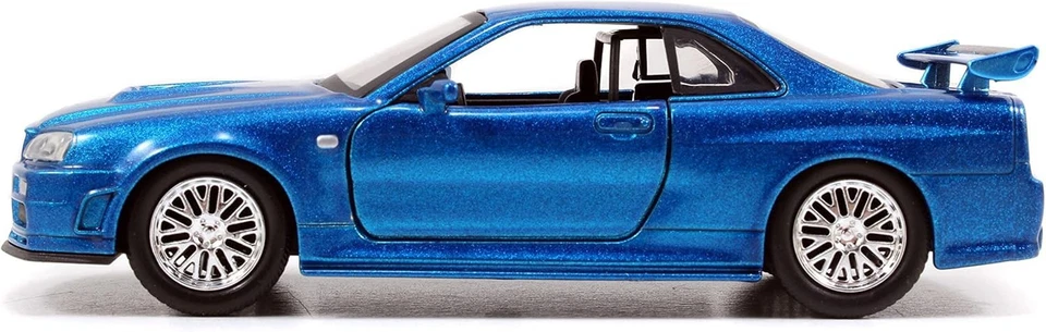 Fast Furious Modello Auto NISSAN SKYLINE GT-R R34 BRIAN Blu 1/32 Jada Toys - Immagine 2 di 4