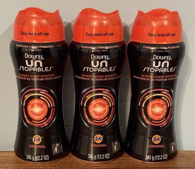Lot of 3 Downy Unstopables Scent Booster Beads  TIDE Original  12.2 oz ea