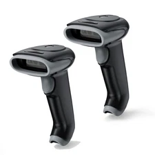 2PCS 2D Wireless Barcode Scanner Handheld Smart Cordless USB QR Reader Portable