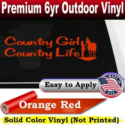 Country Girl Decal Sticker for Car Truck Window Horse Farm Life