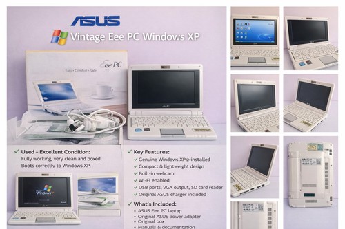 Asus Eee PC Vintage Netbook – Windows XP – Originalverpackt Top Zustand Sammlerstück