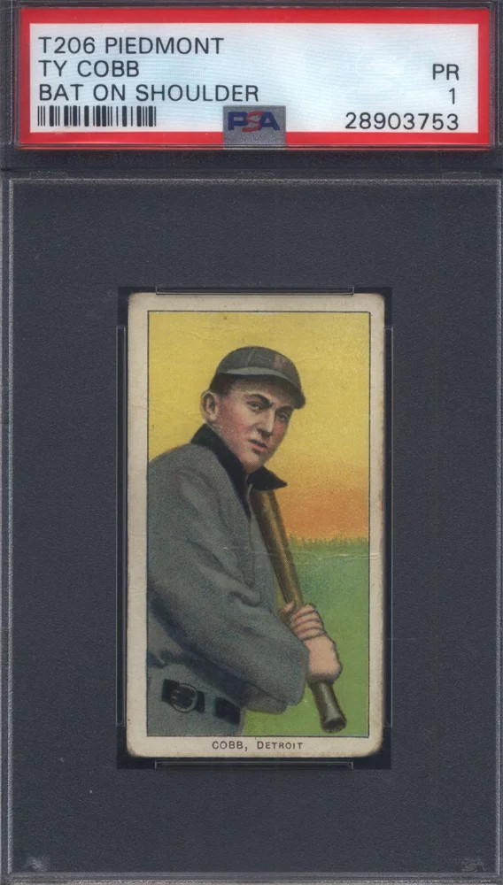 T206 Ty Cobb Bat On Shoulder Detroit PSA 1 Piedmont Back
