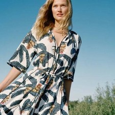 Desmond & Dempsey x H&M Women's Banana Leaf Print Midi Dress - Size M