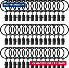 42 Pack Curtain Rings with Clips 1.26" Interior Diameter,Metal Drapery Ring with