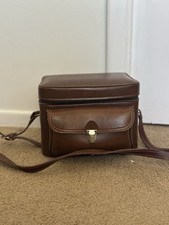 VTG Leather Camera Bag Case Brown Shoulder Br...