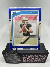 2024 Donruss Spencer Rattler Rated Rookie Blue Press Proof #359 Saints RC