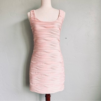 Forever 21 Ruched Pale Pink Mini Bodycon Dress Size M Wedding Party Formal