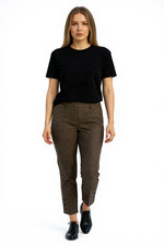 NEW Ann Taylor Ankle Button Detail Straight Leg Pant Size 6 Brown Dress Work