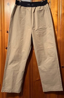 Fear of God ESSENTIALS Tan Elastic Waist Pants L Cotton Blend Relaxed