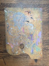 Ancienne palette peinture bois artiste occasion art atelier déco