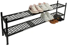 Shoe Rack For Closet, Expandable Shoes Organizer Metal Shelf Stand, 2 Tier St...