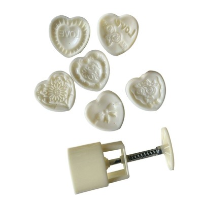 Multipurpose Heart Pattern Cookie and Mung Bean Cake Molds for Festival Baking