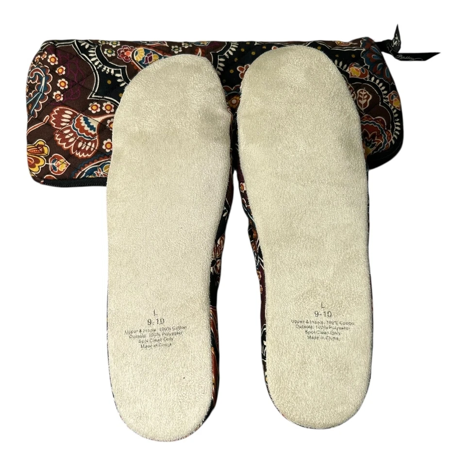 Zapatillas y estuche Vera Bradley Kensington para mujer talla 9-10 acolchados Java Paisley Foto 2 de 4