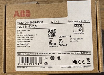 ABB F204B-63/0,5 FI-Schutzschalter / Typ B / Allstromsensitiv / 2CSF204592R4630