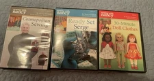 Sewing with Nancy Zieman DVD Lot of 3. Serge, Doll Clothes, Cosmopolitan