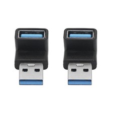 Right Angle USB 3.2 Male To Female Adapter 10Gbps 90 Degree Up Angle 2 PCS
