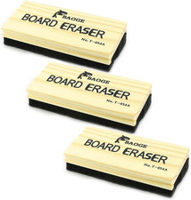 3 Pack Premium Wool Felt Chalkboard Eraser Dustless, Kid-Friendly, for Whitebo