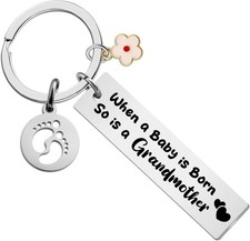 New Grandma Gifts Keychain First Time for Baby Christmas...