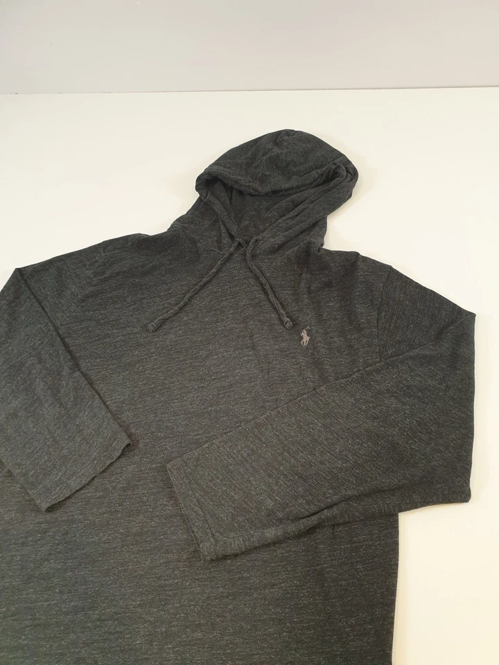 Polo Ralph Lauren Hoodie Shirt Mens 2XB Charcoal Gray Pullover Lightweight Pony - Image 2 of 4