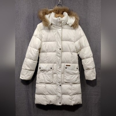 Kangbo Down Filled Puffer Coat Women's S White Cozy Warm Minimalist Winter