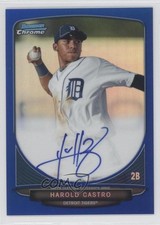 2013 Bowman Chrome Prospects Blue Refractor /150 Harold Castro #BCA-HC Auto 2x4