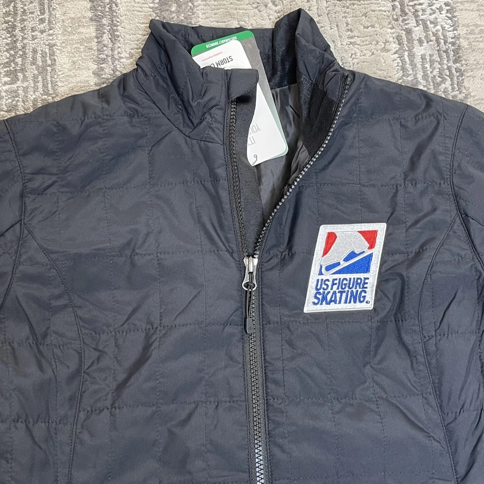 US Figure Skating Jacket Womens Small Black National Coach Packable Thermolite - Image 3 of 4