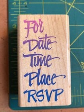 Vintage Style Invitation Rubber Stamp by Rubber Stampede