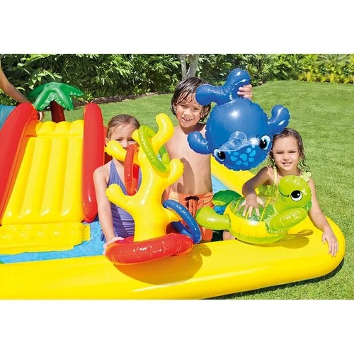 Intex 9.75ft x 6.33ft x 53in Inflatable Rainbow Play Pool and Ocean Play Pool - Picture 9 of 12