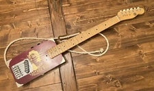 6 String Cigar Box Electric Guitar-The Leather Rose-Tele
