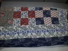 Handmade Patchwork THICK Quilt Farm Cottage Hand Stitch Vintage 1980s 86x86