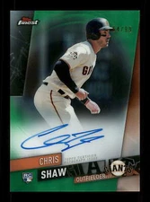 2019 TOPPS FINEST CHRIS SHAW ROOKIE GREEN REFRACTOR AUTO /99 