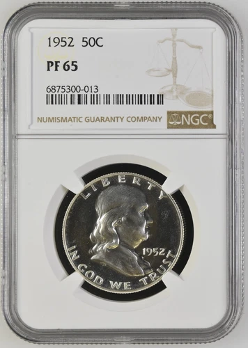 1952 Proof Franklin Half Dollar - NGC PF 65 - Looks Semi Cameo - BEAUTIFUL!