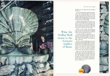1961 Shell: Scallop Shell Meant to the Fountain Builders Vintage Print Ad