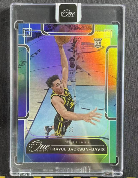 Trayce Jackson-Davis 2023-24 Panini One And One 08/35 Blue RC Warriors #144