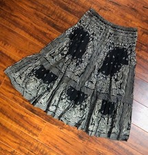 BoHo Hippie CHIC Black | White PAISLEY Convertible Strapless Mini Dress | Skirt