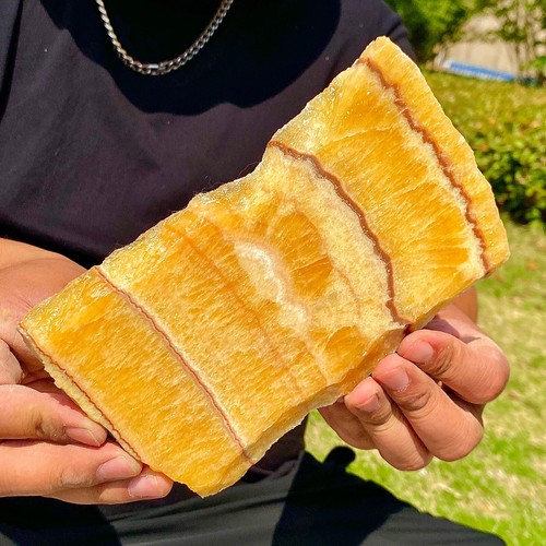 440G Natural yellow calcite flakes mineral polished crystal energy therapy - Imagen 8 de 13