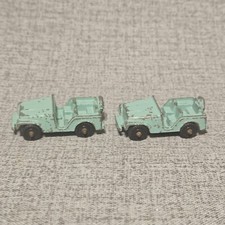 2 Midgetoy - Jeep - Light Blue 2 1/2 Inches - Metal - Made In USA - Vintage
