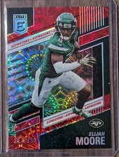 ELIJAH MOORE 2022 Panini Donruss Elite #57 Aspirations Red /499 New York Jets WR
