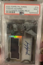 Yordan Alvarez Rookie Auto /99 2020 Topps Triple Threads PSA 9 Autograph