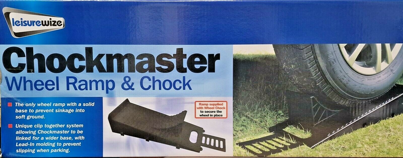 Chockmaster Caravan Level Ramp Wheel Ramp and Chock   Motorhome Level Ramp