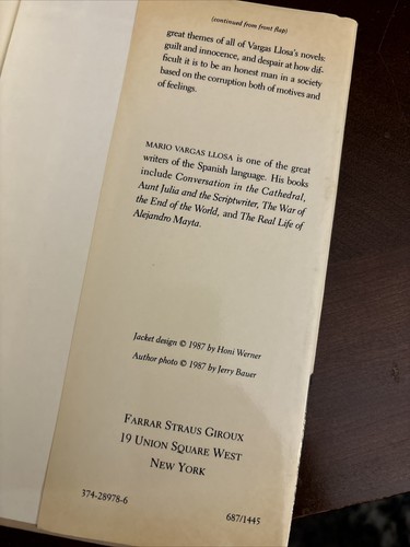 Who Killed Palomino Molero? - Mario Vargas Llosa - 1st Edition Hardcover 1987 - Picture 9 of 10