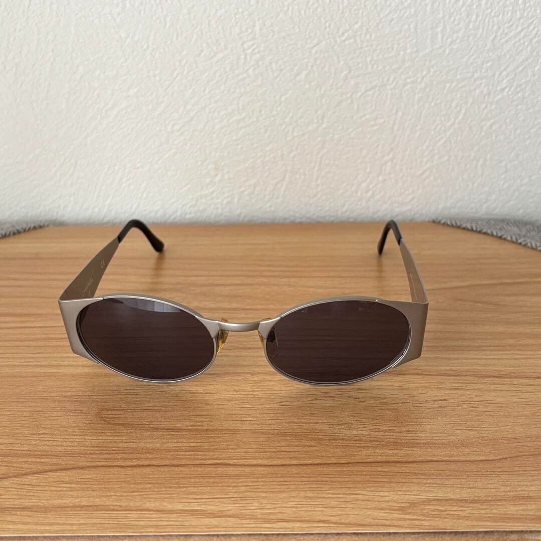 CHANEL 06926 45002 Silver Metal Frame Sunglasses Coco Mark