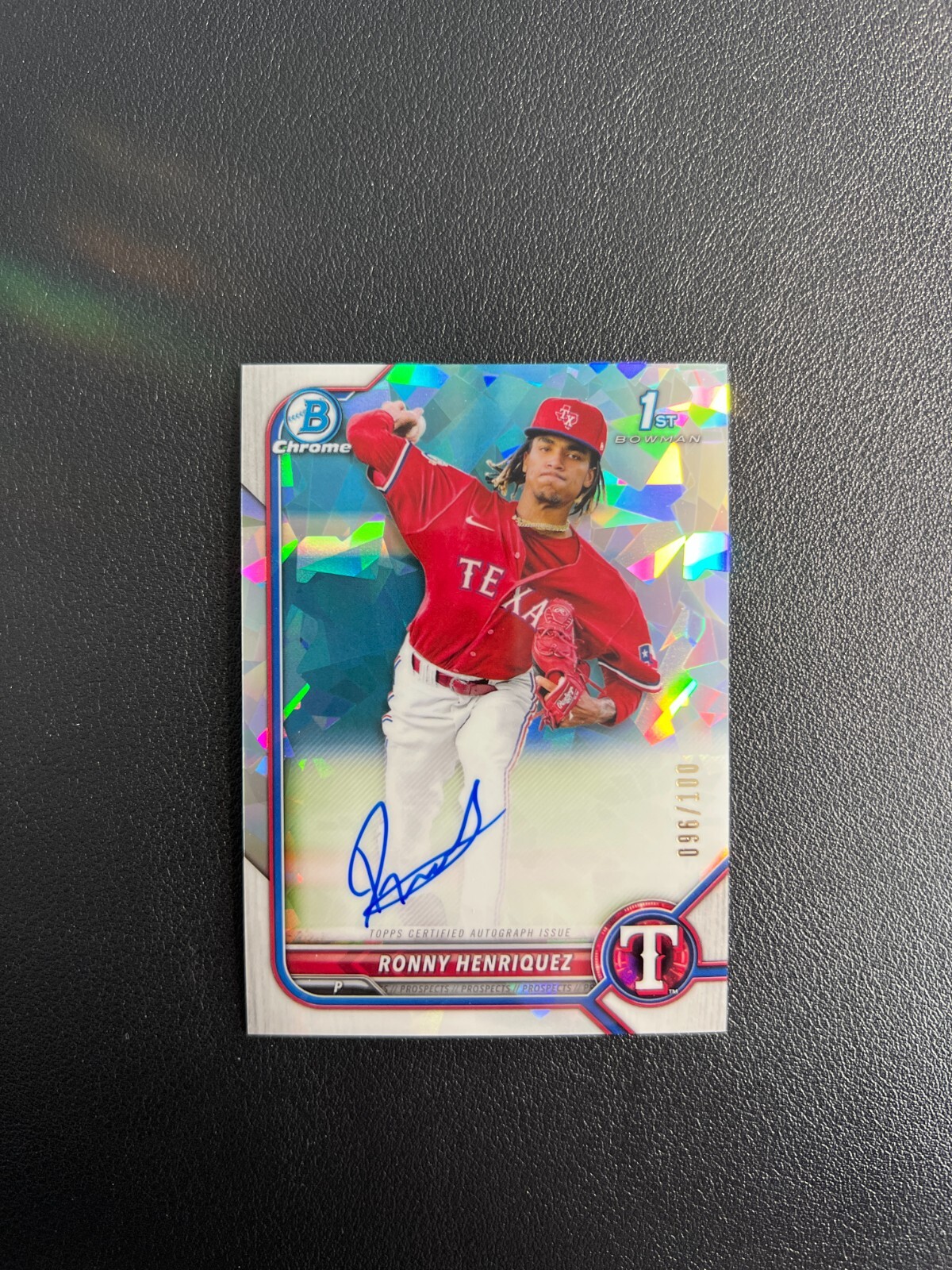 2022 Bowman Chrome Ronny Henriquez 1st Atomic Refractor Auto 096/100 BJDEL