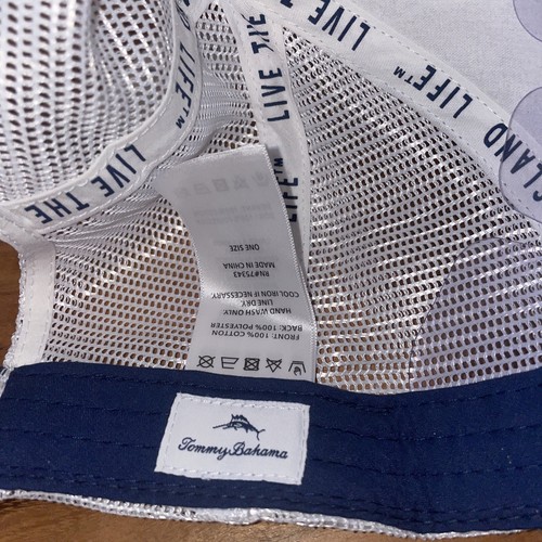 Tommy Bahama Tip Your Cap Trucker Adjustable Baseball Hat Red/White/Blue Marlin - Picture 5 of 6