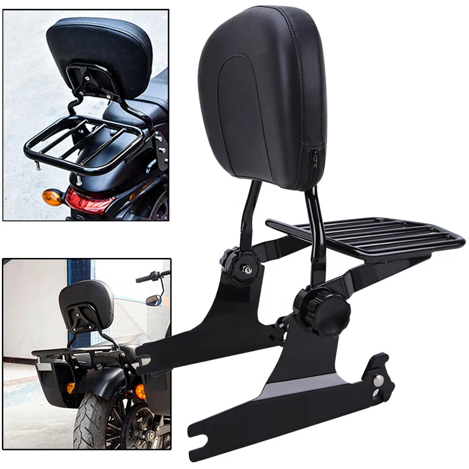 For Harley Softail Night Train FXSTB Passenger Backrest Sissy Bar + Luggage Rack Foto 2 de 4