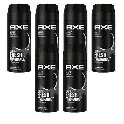 AXE Black Deo 6x 150ml Deospray Deodorant Bodyspray ohne Aluminium Herren Men